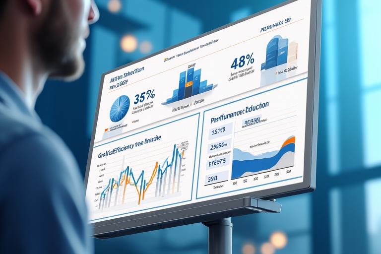 Interaktyvi ROI skaičiuoklė ir veikimo metrikų vizualizacija, rodanti energijos taupymą, efektyvumo didėjimą ir kaštų sumažinimą.
