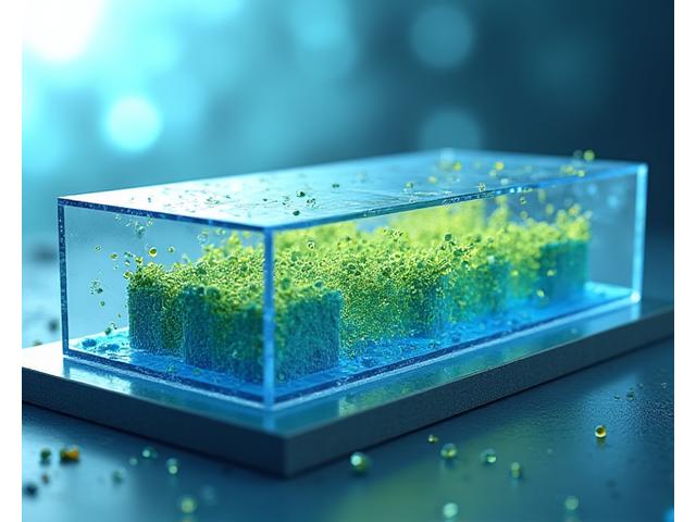 Natrio jonų baterijos vidinė struktūra su animuotu energijos srautu